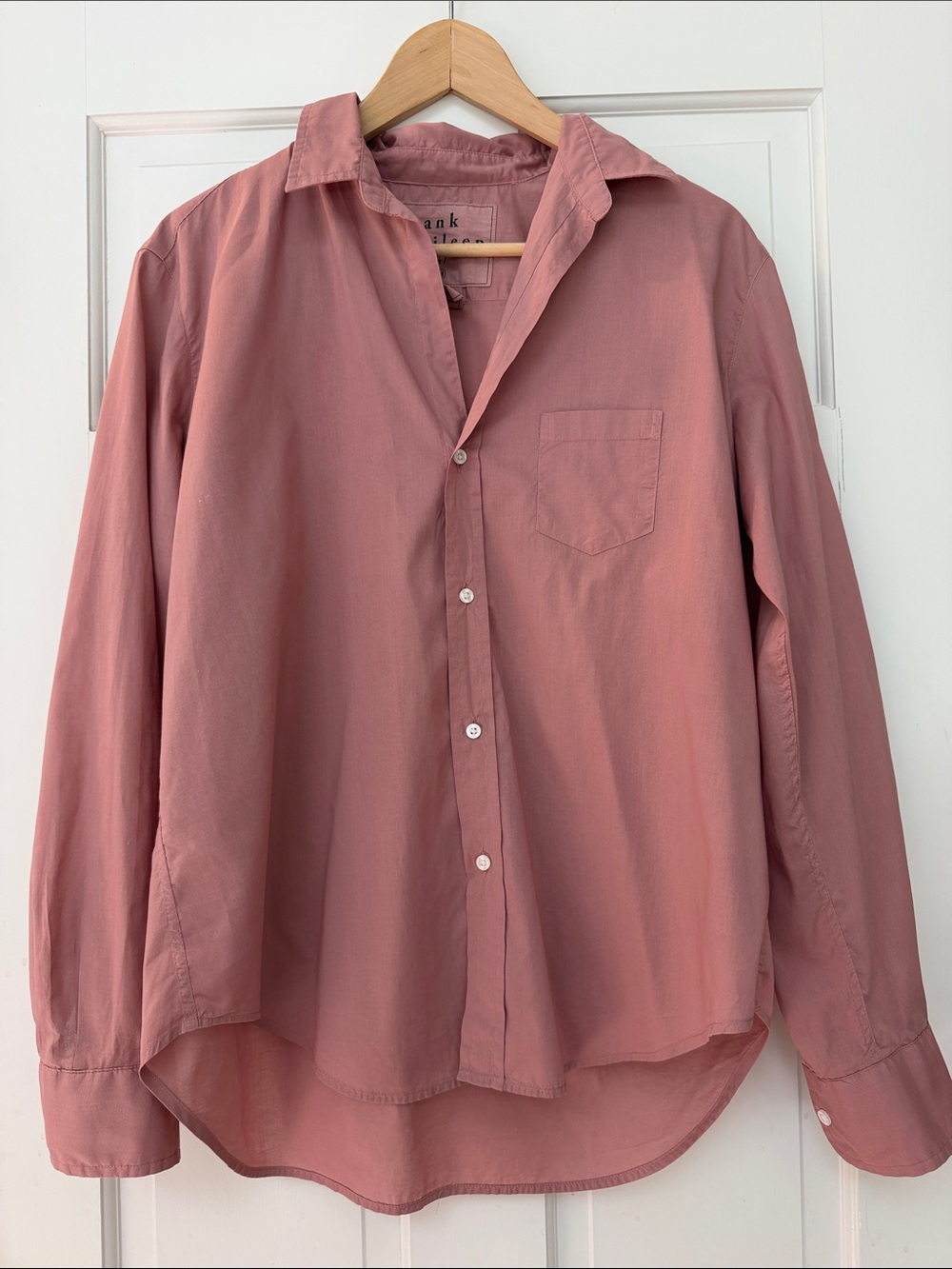 Frank & Eileen EILEEN Rose-Pink Cotton Button-Down Shirt